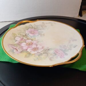 Limoges Floral & Gilded Edge Cake Plate